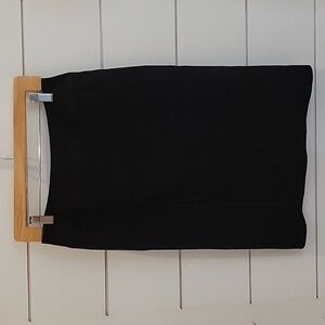 ANN TAYLOR size 2 black wool midi skirt